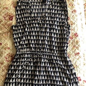 Blue Dress with Boat Print